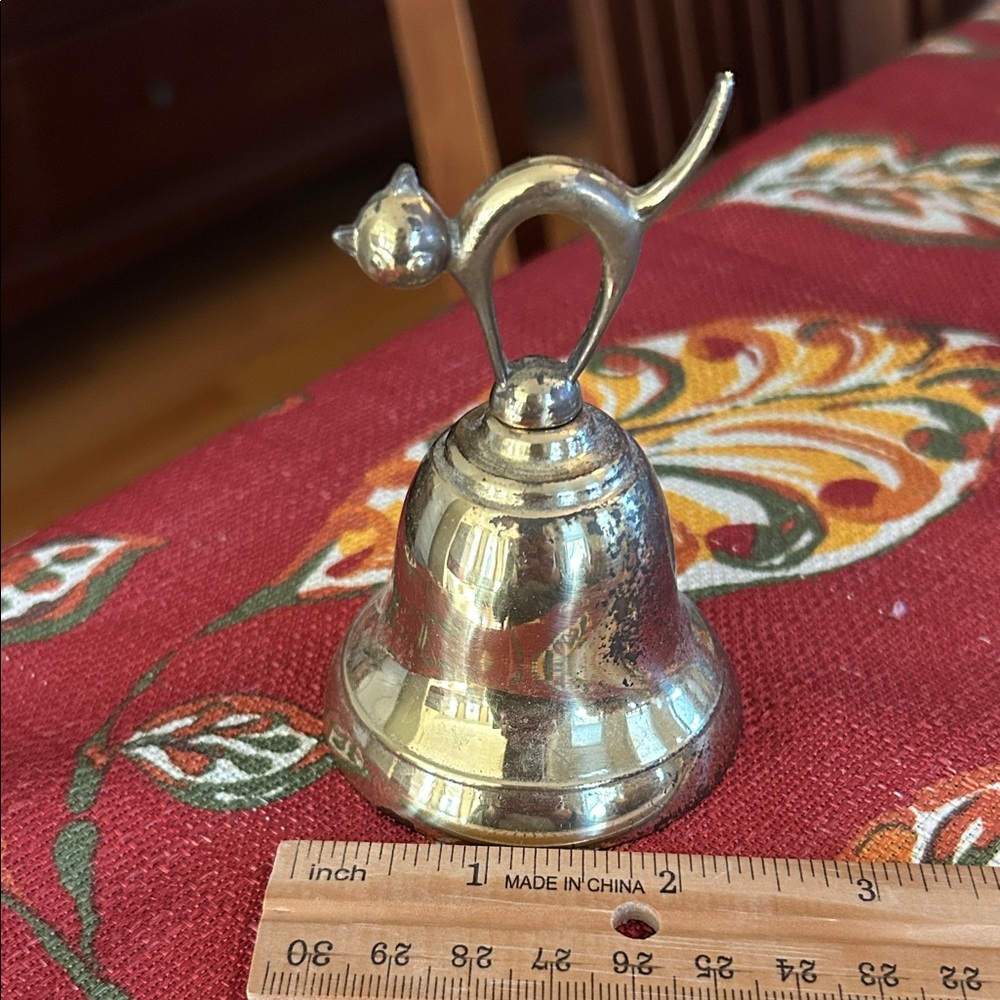 Brass Cat Figurine Bell